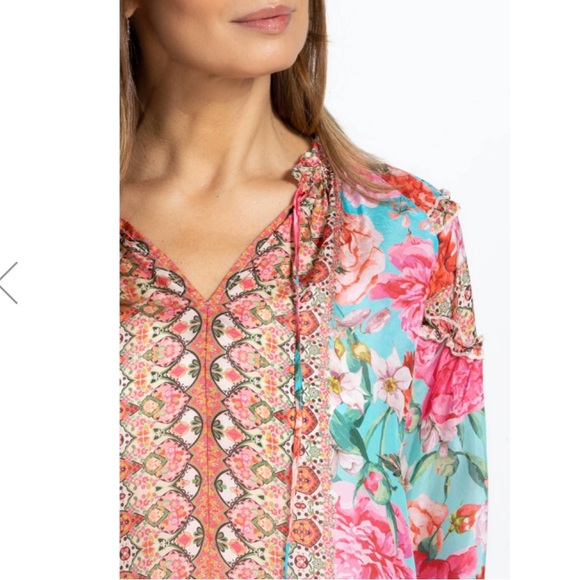 ROSE NARCISA BLOUSE Johnny Was XXS Silk brand new never worn NWOT - Picture 4 of 8
